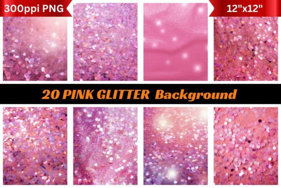 20 Pink Glitter Backgrounds for Digital Design
