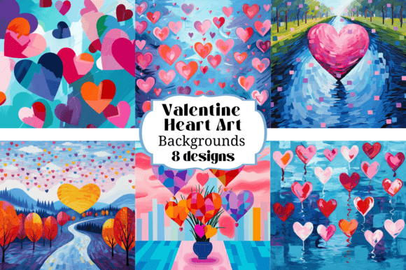 8 Abstract Valentine Heart Backgrounds for Creative Projects