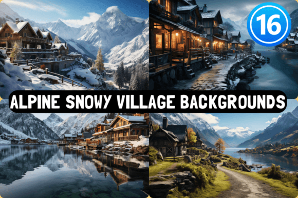 Alpine Snowy Village Backgrounds: Capturing Winter's Tranquil Magic