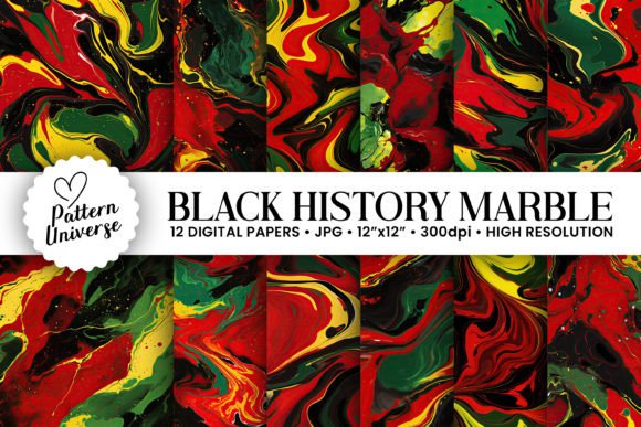 Black History Month Marble Backgrounds for Bold Projects