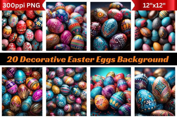 Enchanting Decorative Easter Eggs Backgrounds for Digital Designs