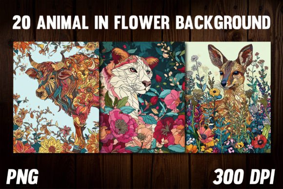 Enchanting Designs: Animal in Flower Backgrounds for Covers