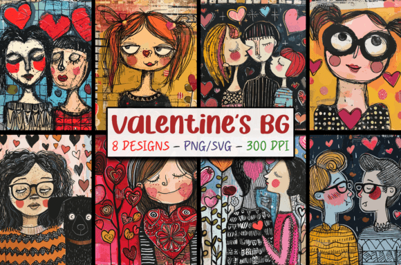 Funny Valentines Day Backgrounds SVG PNG: Your Go-To Design Kit