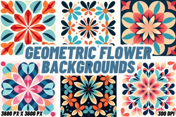 Geometric Flower Backgrounds: Where Nature Meets Modern Design