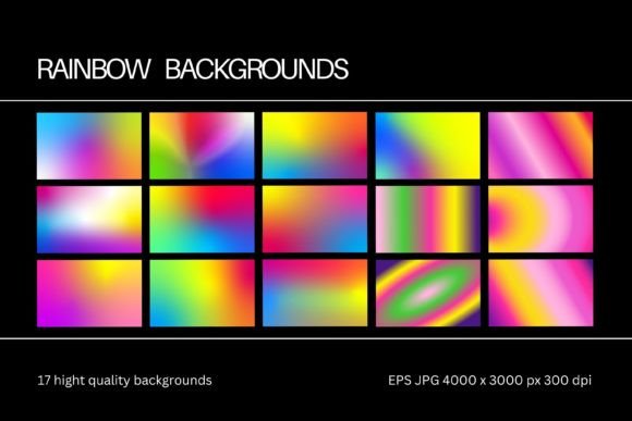 Gradient Rainbow Colorful Backgrounds for Vibrant Design
