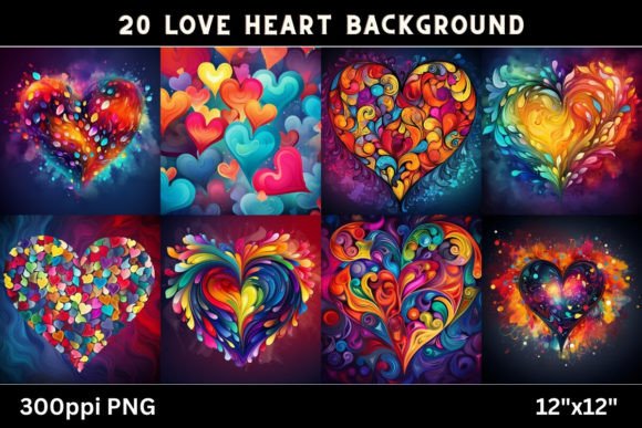 Infuse Projects with Love Heart Digital Papers Backgrounds
