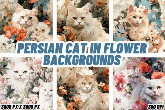 Persian Cat in Flower Backgrounds: A Designer's Floral Feline Guide