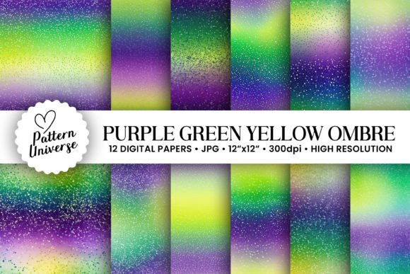 Purple Yellow & Green Ombre Backgrounds: A Vibrant Design Toolkit