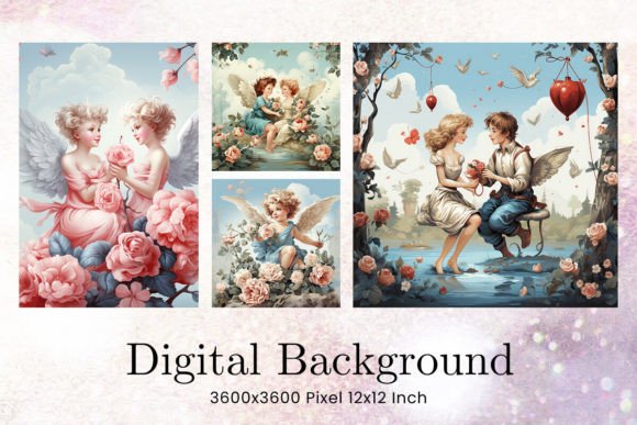 Romantic Design Assets: Cupid Angel Backgrounds