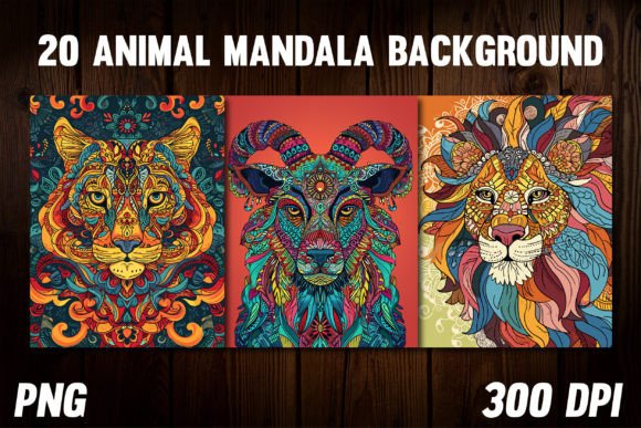 Serenity in Symmetry: Animal Mandala Backgrounds for Covers 5