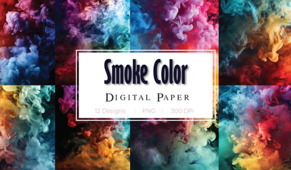 Smoke Colors Backgrounds Digital Paper for Modern Projects