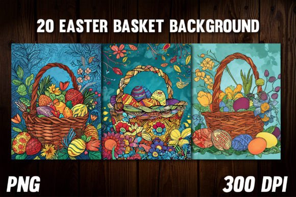 Springtime Design with Easter Basket Backgrounds for Covers 2
