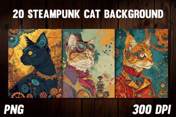 Steampunk Cat Backgrounds for Covers 5: A Designer's Guide