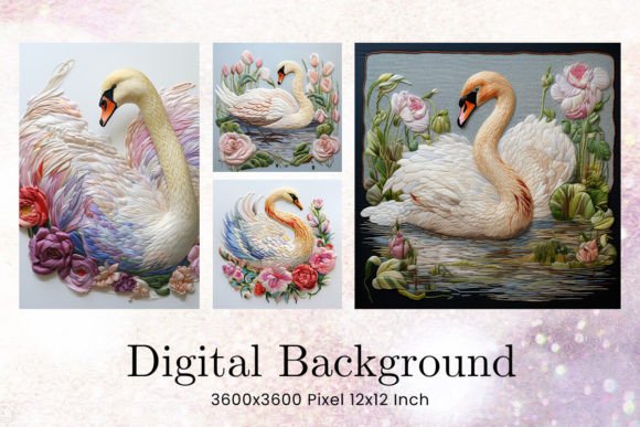 Swan Embroidery Backgrounds: A Digital Design Essential