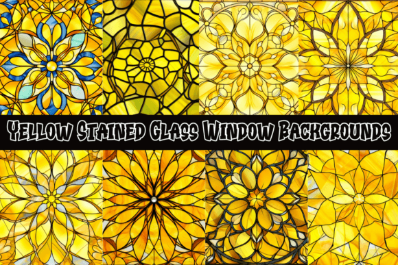Yellow Stained Glass Window Backgrounds for Luminous Designs